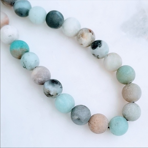 HP!🆕🐃Natural Amazonite Stone Bull Necklace🐃🆕 - Picture 3 of 6